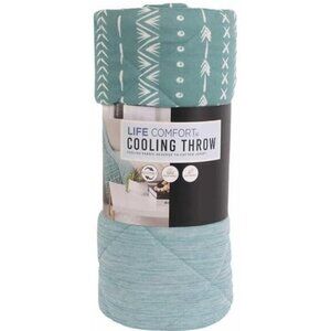 Life Comfort Reversible Cooling Throw Blanket Teal Green